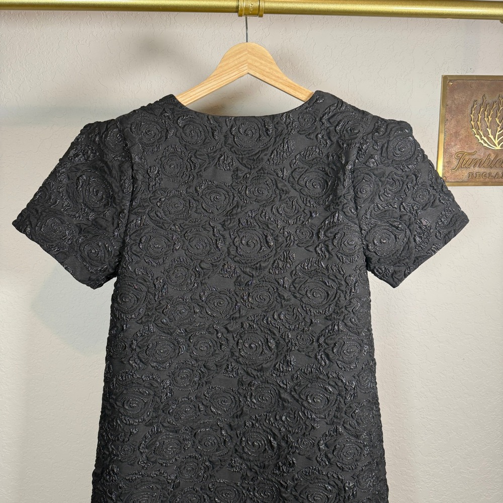 Show Me Your Mumu Black Rose Jacquard Metallic V-Neck Mini Dress Womens Small‎ - Picture 10 of 10